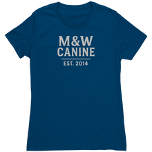 Load image into Gallery viewer, MW_Canine_Womens_Support_Tee_Cool_Blue_Mockup.png