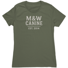 Load image into Gallery viewer, MW_Canine_Womens_Support_Tee_Military_Green_Mockup.png