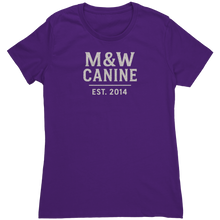 Load image into Gallery viewer, MW_Canine_Womens_Support_Tee_Purple_Rush_Mockup.png