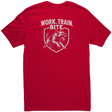 Load image into Gallery viewer, WORKTRAINBITE_Mens_Tee__MW_Ca_Red_Back_Mockup.png