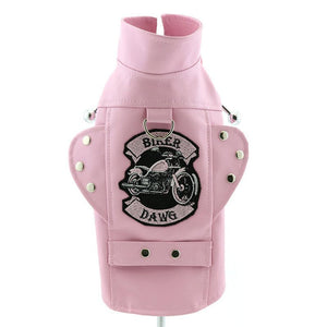 Biker Dawg Jacket - Pink - M&W CANINE SHOP